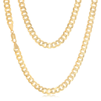 9ct Yellow Gold Silver Filled Curb Concave Lightweight 150 Gauge 55cm Chain