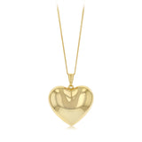 9ct Yellow Gold Silverfilled Polished Puffed Heart Pendant