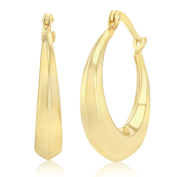 9ct Yellow Gold Silverfilled Creole Hoop Earrings