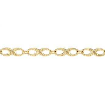9ct Yellow Gold Silver-filled Fancy 19cm Bracelet