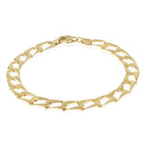 14ct Yellow Gold Silver Filled Fancy Long Link 19cm Bracelet