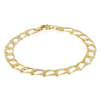 14ct Yellow Gold Silver Filled Fancy Long Link 19cm Bracelet