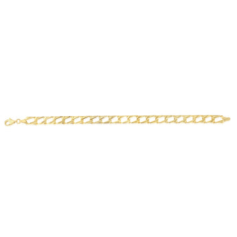 14ct Yellow Gold Silver Filled Fancy Long Link 19cm Bracelet