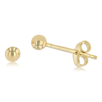 9ct Yellow Gold Silver Filled Ball 3mm Stud Earrings