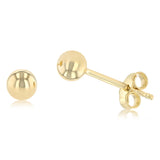 9ct Yellow Gold Silver Filled Ball 4mm Stud Earrings