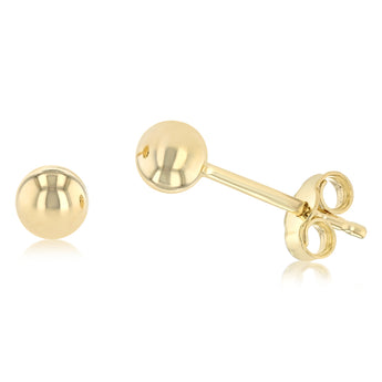 9ct Yellow Gold Silver Filled Ball 4mm Stud Earrings