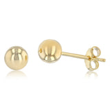 9ct Yellow Gold Silver Filled Ball 5mm Stud Earrings
