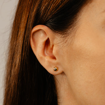 9ct Yellow Gold Silver Filled Ball 5mm Stud Earrings