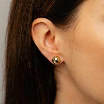 9ct Yellow Gold Silver Filled Ball 10mm Stud Earrings