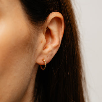 9ct Yellow Gold Silver Filled Plain 10mm Hoop Earrings