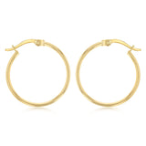 9ct Yellow Gold Silver Filled Plain 20mm Hoop Earrings