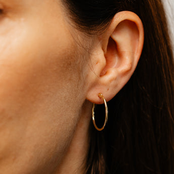 9ct Yellow Gold Silver Filled Plain 20mm Hoop Earrings