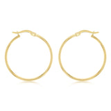 9ct Yellow Gold Silver Filled Plain 25mm Hoop Earrings
