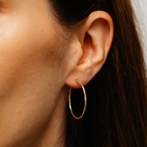 9ct Yellow Gold Silver Filled Plain 25mm Hoop Earrings