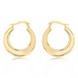 14ct Yellow Gold Silver Filled Polished Creole Hoop Earrings