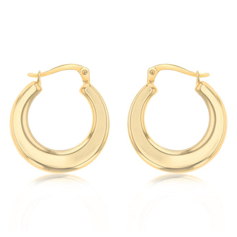 14ct Yellow Gold Silver Filled Polished Creole Hoop Earrings