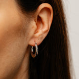 14ct White Gold Silver Filled Polished Creole Hoop Earrings