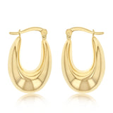 14ct Yellow Gold Silver Filled Creole Hoop Earrings