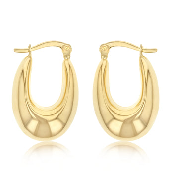 14ct Yellow Gold Silver Filled Creole Hoop Earrings