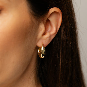 14ct Yellow Gold Silver Filled Creole Hoop Earrings