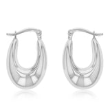 14ct White Gold Silver Filled Fancy Creole Hoop Earrings