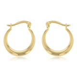 14ct Yellow Gold Silver Filled Creole Hoop Earrings