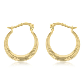 14ct Yellow Gold Silver Filled Creole Hoop Earrings