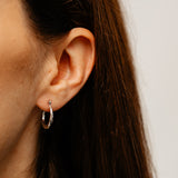 14ct White Gold Silver Filled Creole Hoop Earrings