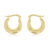 14ct Yellow Gold Silver Filled Petite Creole Hoop Earrings