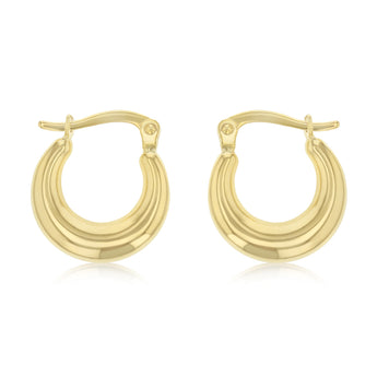14ct Yellow Gold Silver Filled Petite Creole Hoop Earrings
