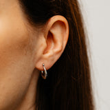 14ct White gold Silver Filled Petite Creole Hoop Earrings