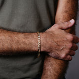 9ct Yellow Gold Silverfilled Figaro 21cm Bracelet