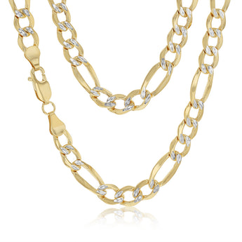 9ct Yellow Gold Silver Filled Figaro 50cm Chain