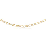 9ct Yellow Gold Silver Filled Figaro 50cm Chain