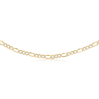 9ct Yellow Gold Silver Filled Figaro 50cm Chain