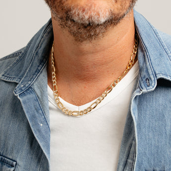 9ct Yellow Gold Silver Filled Figaro 50cm Chain