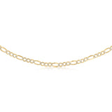 9ct Yellow Gold Silver Filled Figaro 60cm Chain