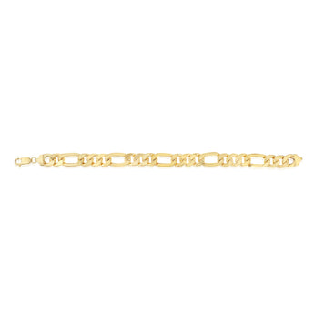 9ct Yellow Gold Silverfilled Figaro 21cm Bracelet