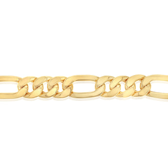 9ct Yellow Gold Silverfilled Figaro 21cm Bracelet