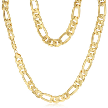 9ct Yellow Gold Silver Filled Figaro 50cm Chain