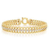 9ct Yellow Gold Silverfilled Dicut Mesh 19cm Bracelet
