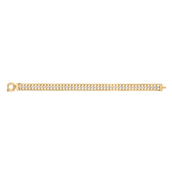 9ct Yellow Gold Silverfilled Dicut Mesh 19cm Bracelet
