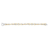 9ct Yellow Gold and Sterling Silver 20cm Fancy Belcher Bracelet with Bolt Ring Clasp