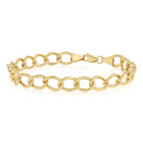 9ct Yellow Gold Silverfilled Wide Curb 19cm Bracelet