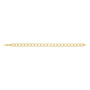 9ct Yellow Gold Silverfilled Wide Curb 19cm Bracelet