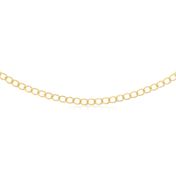 9ct Yellow Gold Silver Filled Wide Curb 50cm Chain