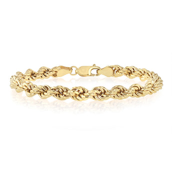 9ct Yellow Gold Copper Filled 20cm Rope Bracelet