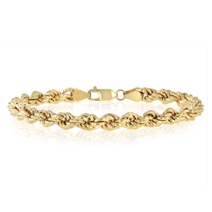 9ct Yellow Gold Copper Filled 21cm Rope Bracelet