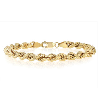 9ct Yellow Gold Copper Filled 21cm Rope Bracelet