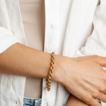 9ct Yellow Gold Copper Filled 21cm Rope Bracelet